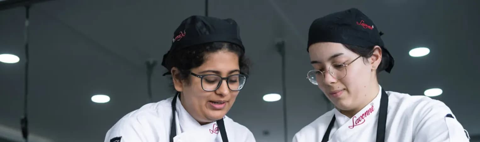 Students learning pastry at Lavonne Academy
